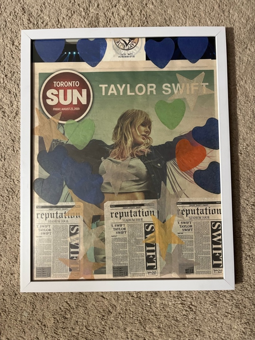 Taylor Swift RARE Toronto Sun Lover Release & Reputation Tour Framed Memorabilia